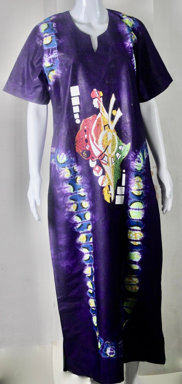 African Adire Batik Tie and dye long dress (S/M/L)