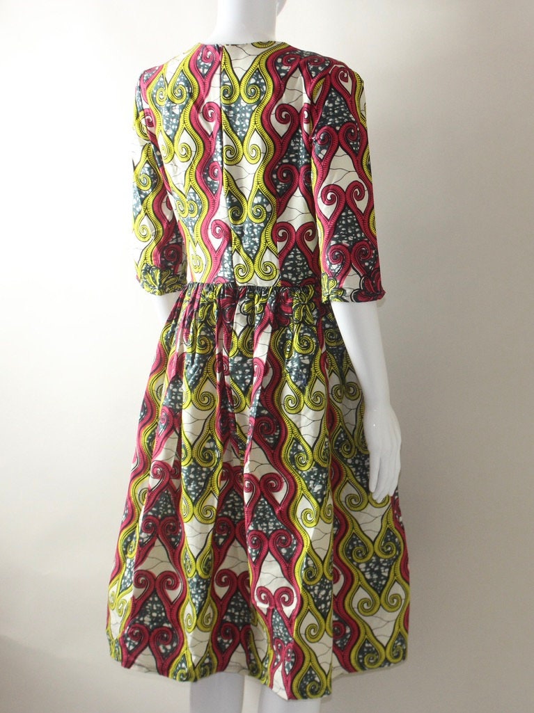 Ankara African Textile Pleated dress (S/M/L)