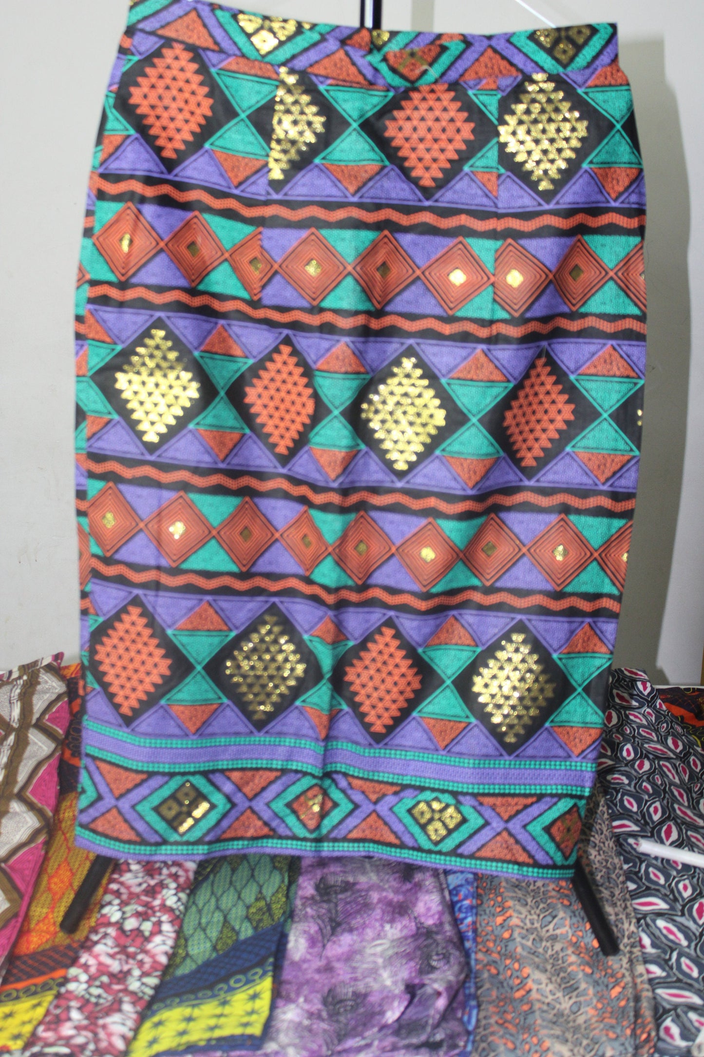 Vibrant Ankara African Textile Pencil Skirt (UK sizes 10,12,14,16)