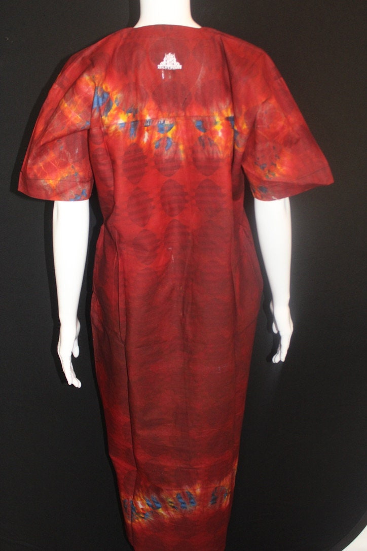 Orange Batik Tie and dye Bubu (Symbols)