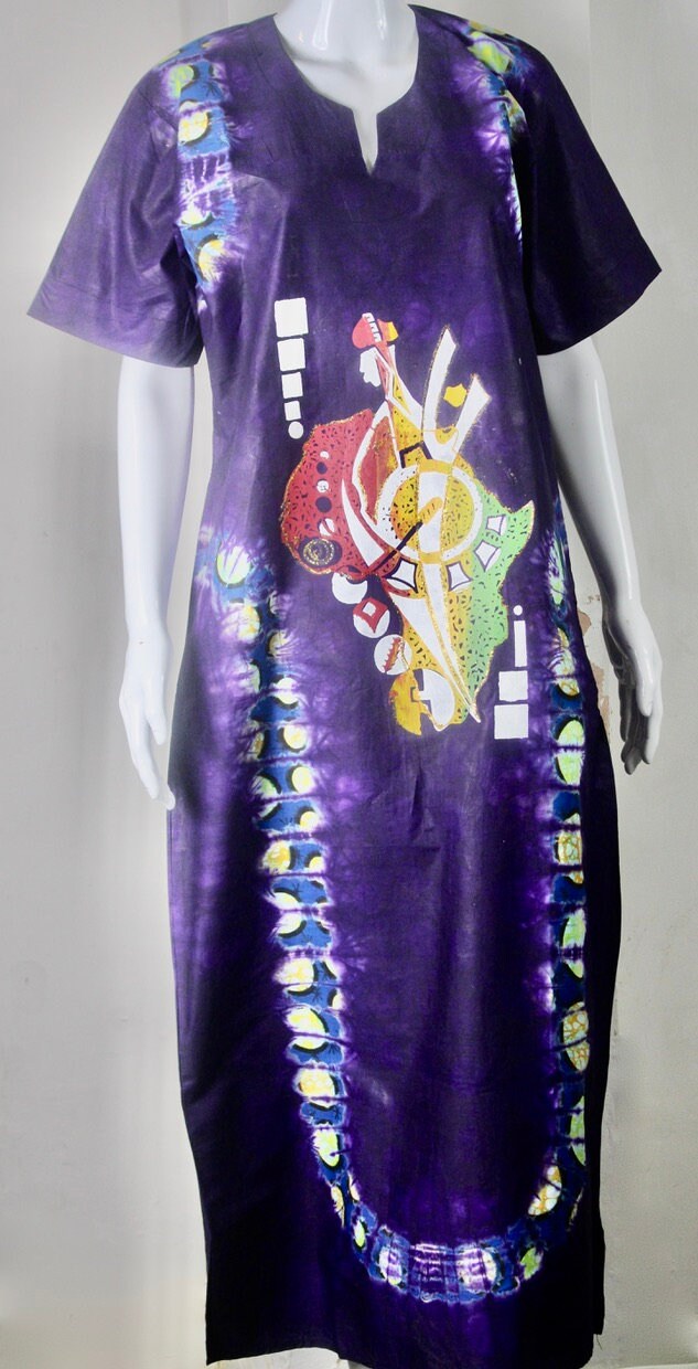African Adire Batik Tie and dye long dress (S/M/L)