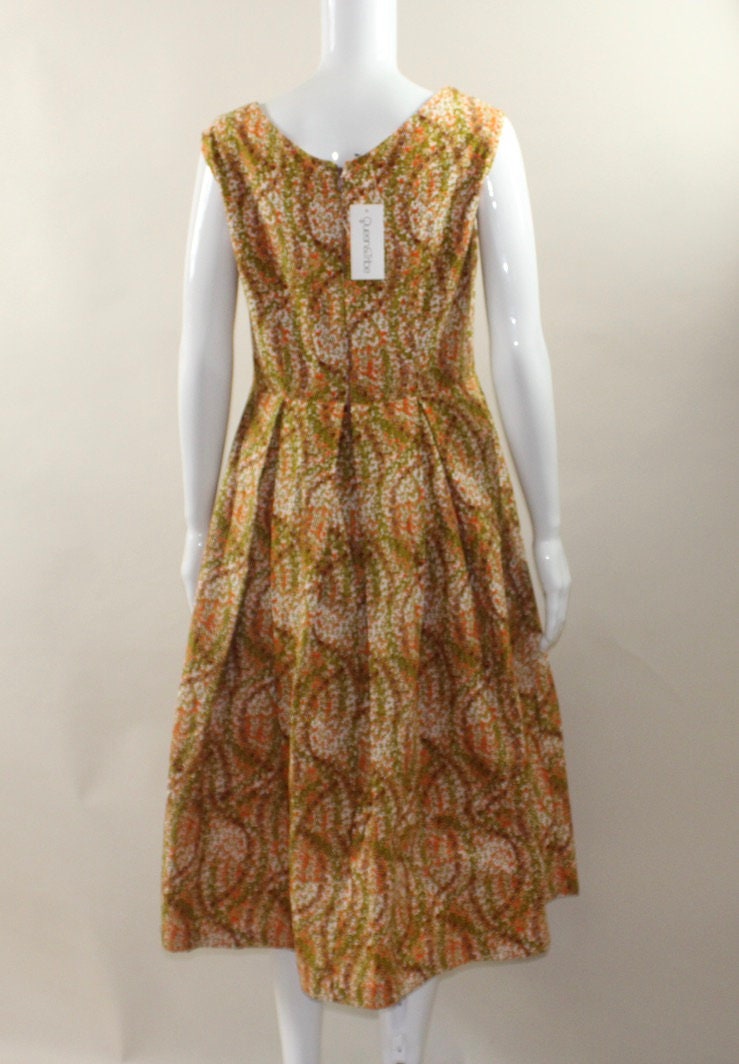 African Ankara Textile pleated dress (S/M/L) Gold and Green - Please indicate which colours you want