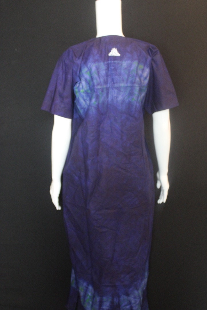 Light Blue Green Orange Batik Tie and dye Bubu (Circles)