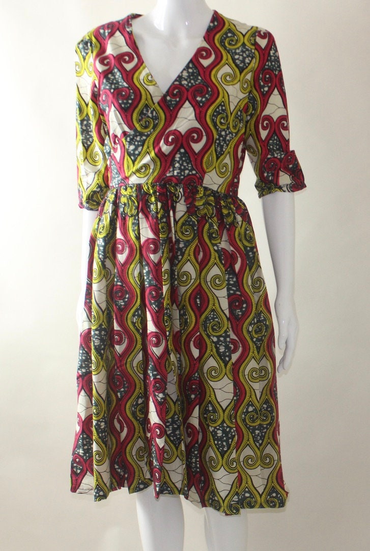 Ankara African Textile Pleated dress (S/M/L)