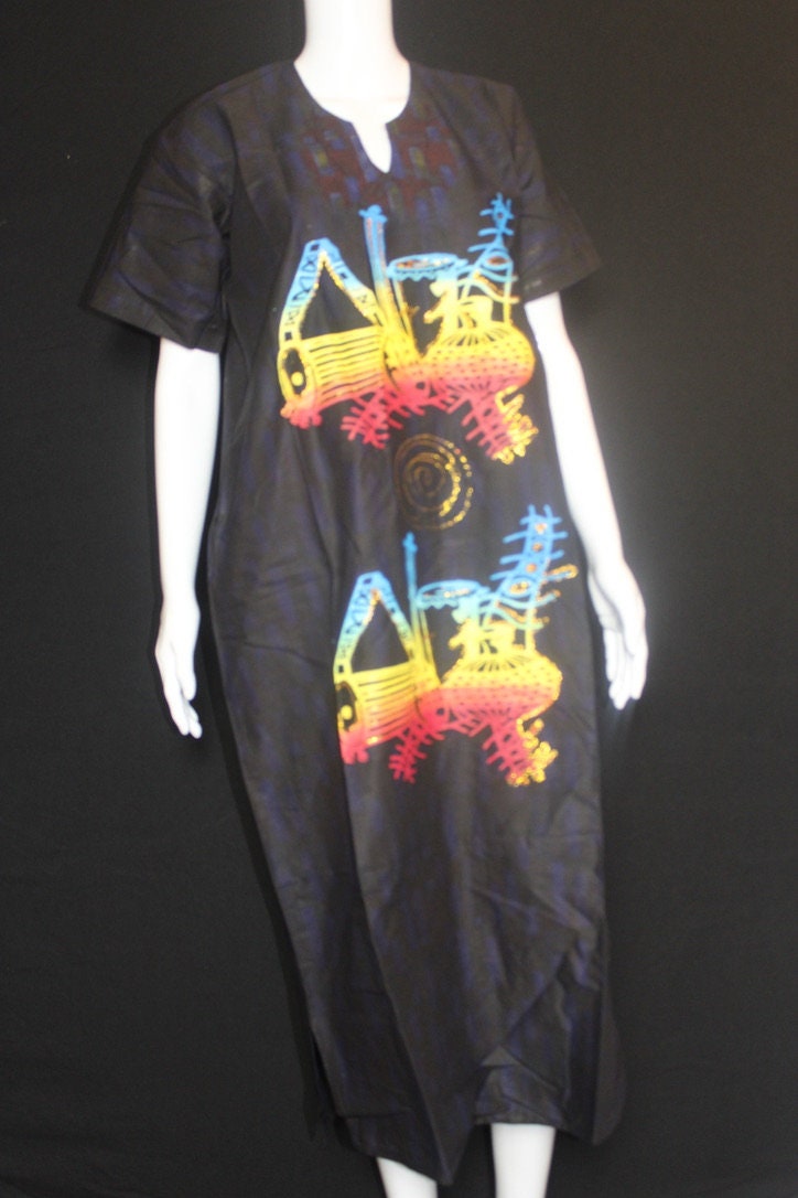 Black Yellow Muti Batik Tie and dye Bubu (Traditional Double Drums)