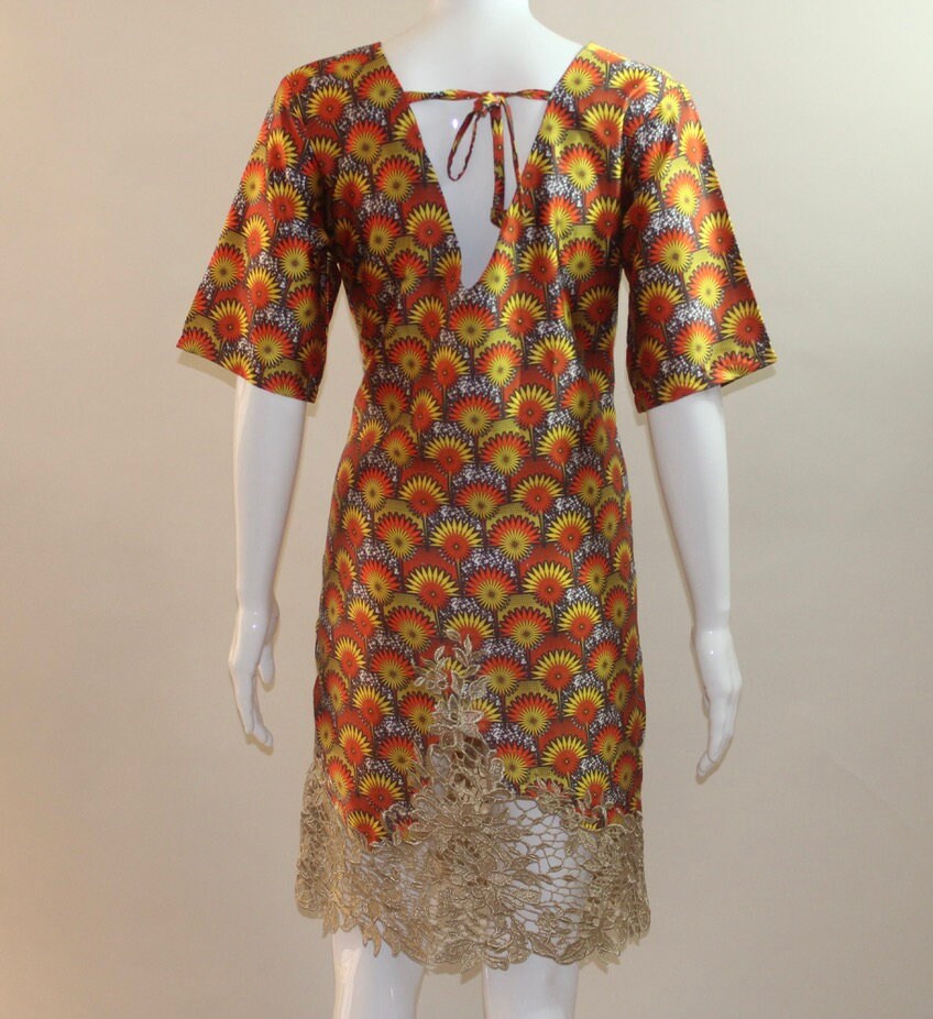 Queen and Tribe African Silk dress (S/M/L)