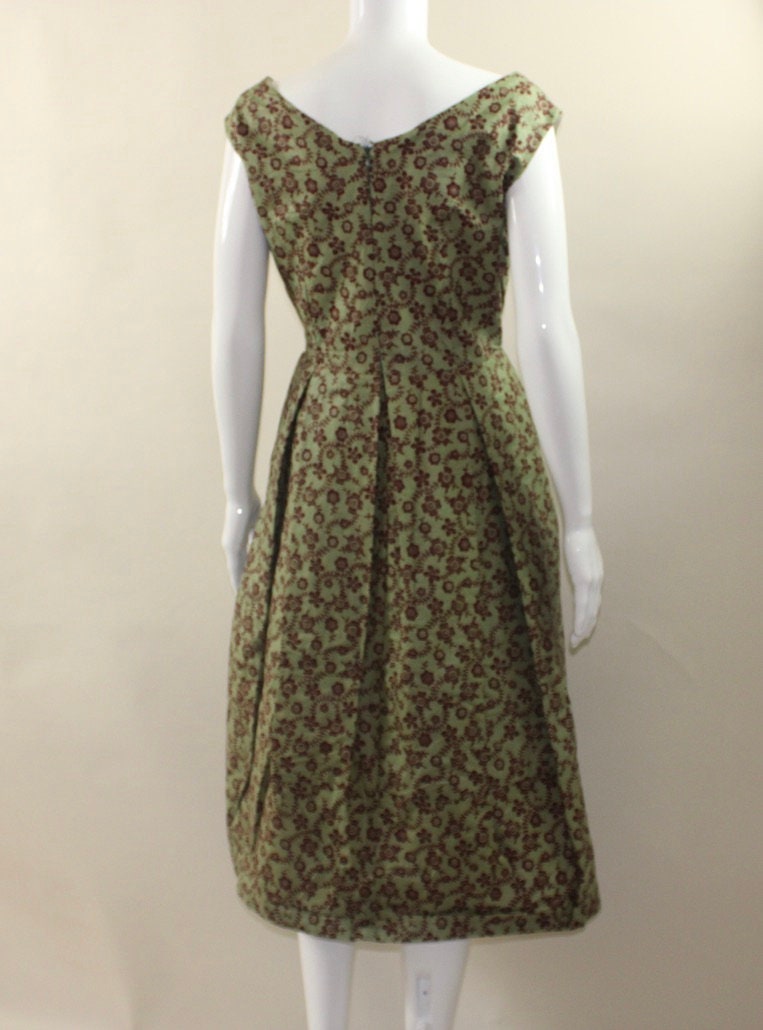 African Ankara Textile pleated dress (S/M/L) Gold and Green - Please indicate which colours you want