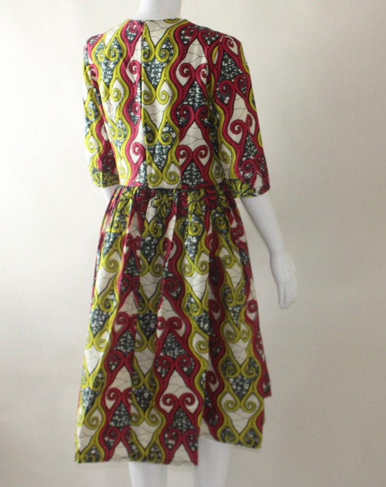 Ankara African Textile Pleated dress (S/M/L)