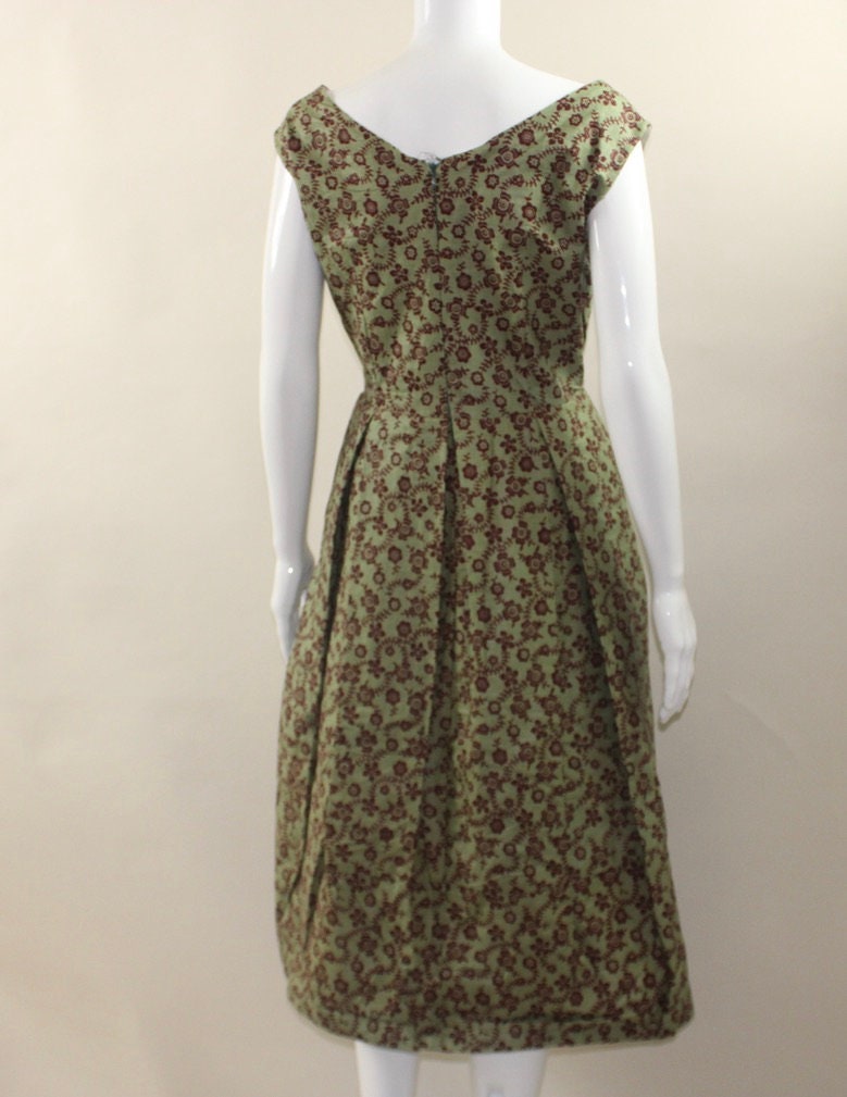 African Ankara Textile pleated dress (S/M/L) Gold and Green - Please indicate which colours you want