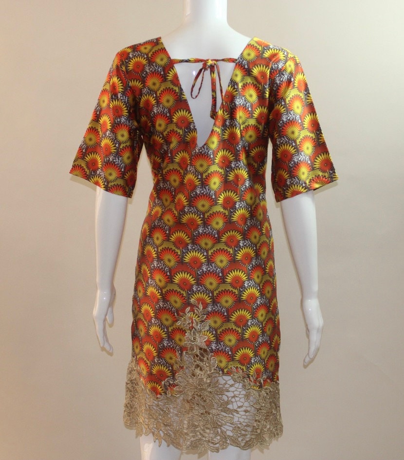 Queen and Tribe African Silk dress (S/M/L)