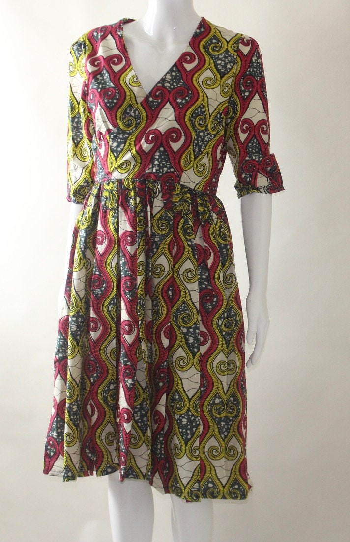 Ankara African Textile Pleated dress (S/M/L)