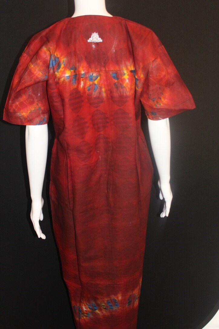 Orange Batik Tie and dye Bubu (Symbols)