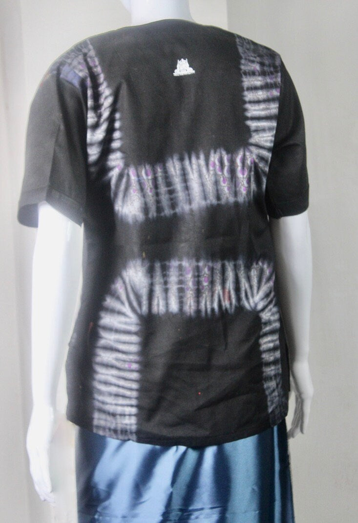 Blue Coloured African Adire Batik Tie and dye Top (S/M/L)