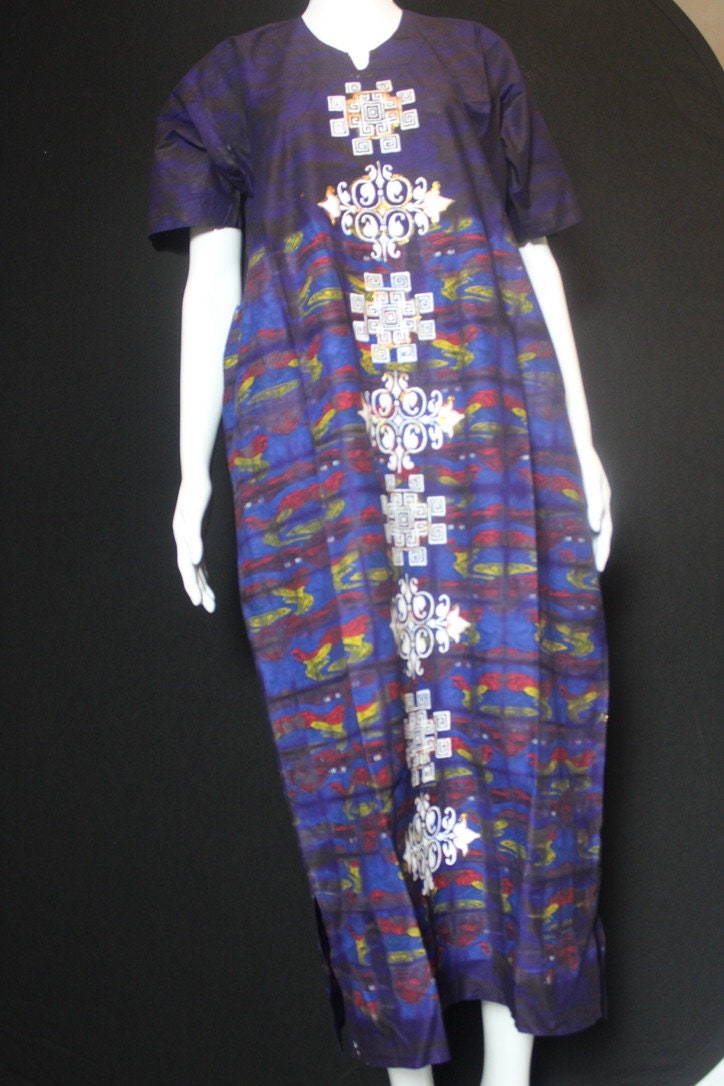 Multi Coloured Ankara Batik Tie and dye Bubu (The Symbols)