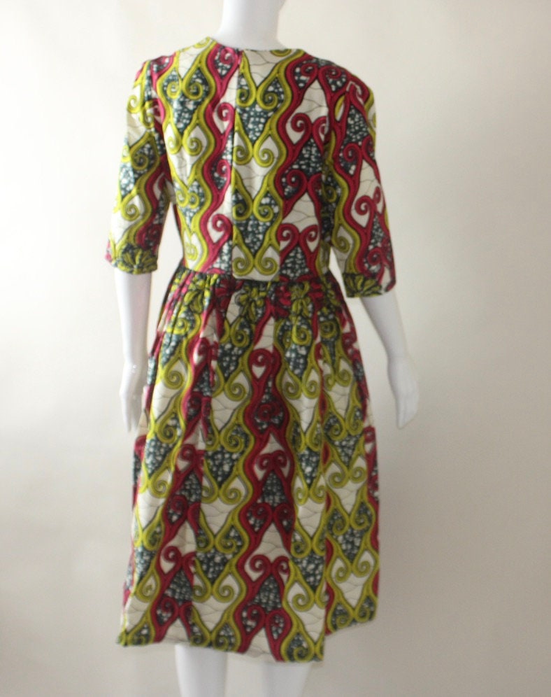 Ankara African Textile Pleated dress (S/M/L)