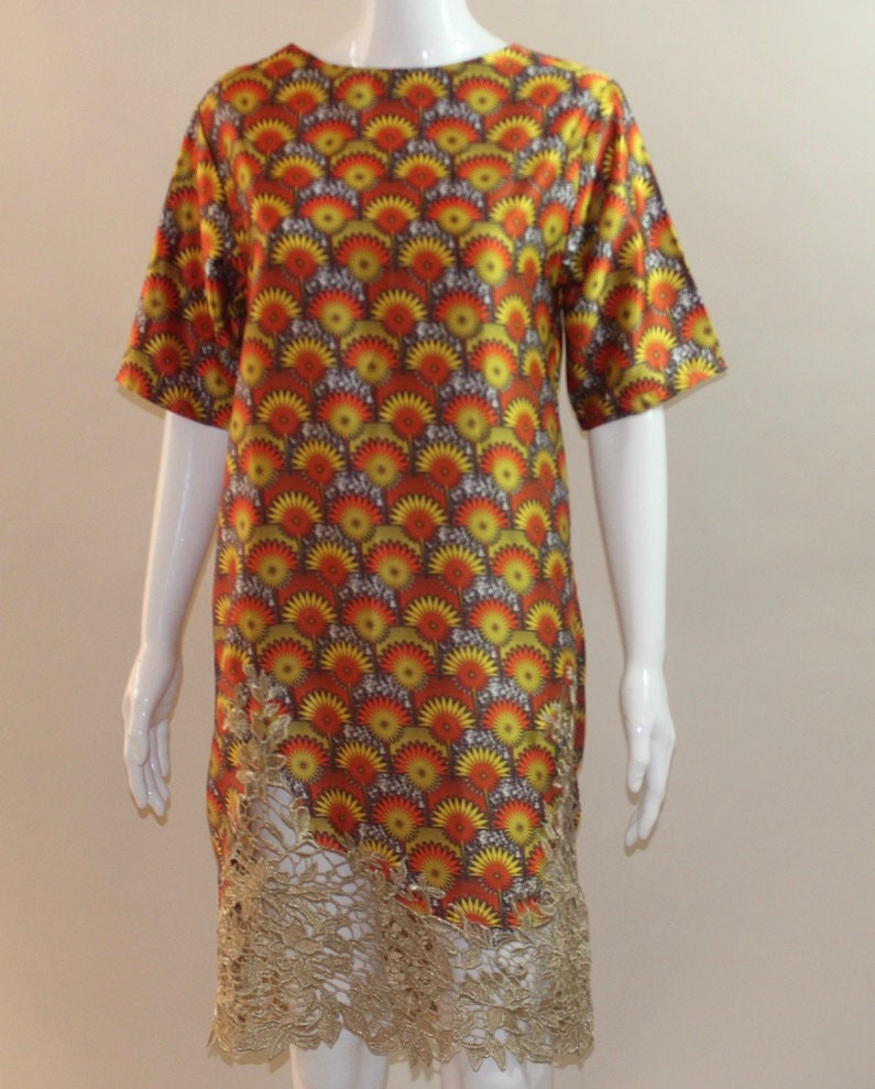 Queen and Tribe African Silk dress (S/M/L)