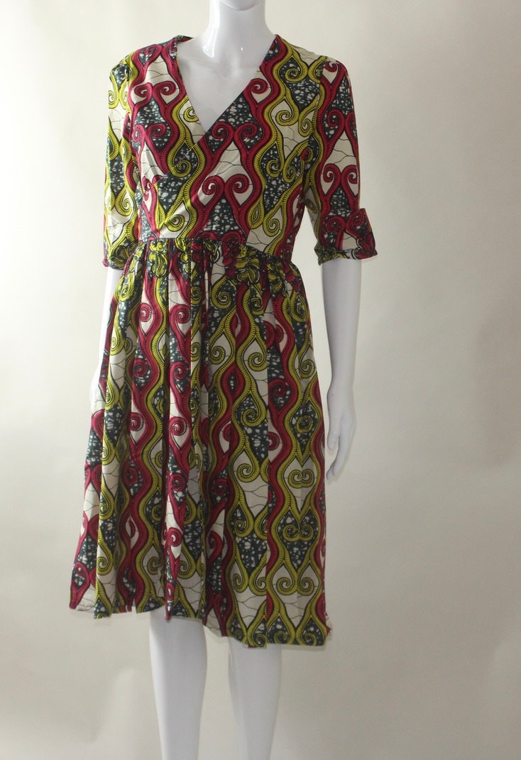Ankara African Textile Pleated dress (S/M/L)