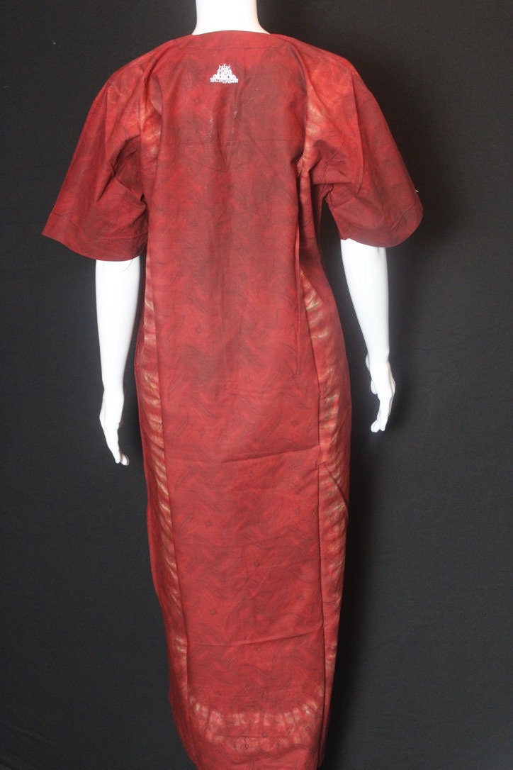 Orange Ankara Batik Tie and dye Bubu (Signs and Symbols)