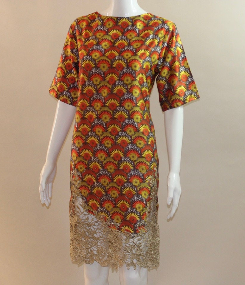 Queen and Tribe African Silk dress (S/M/L)