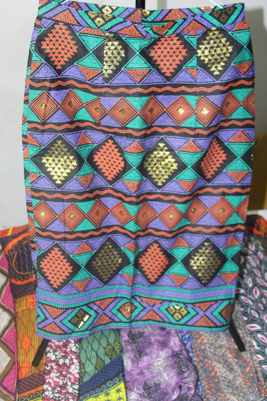 Vibrant Ankara African Textile Pencil Skirt (UK sizes 10,12,14,16)