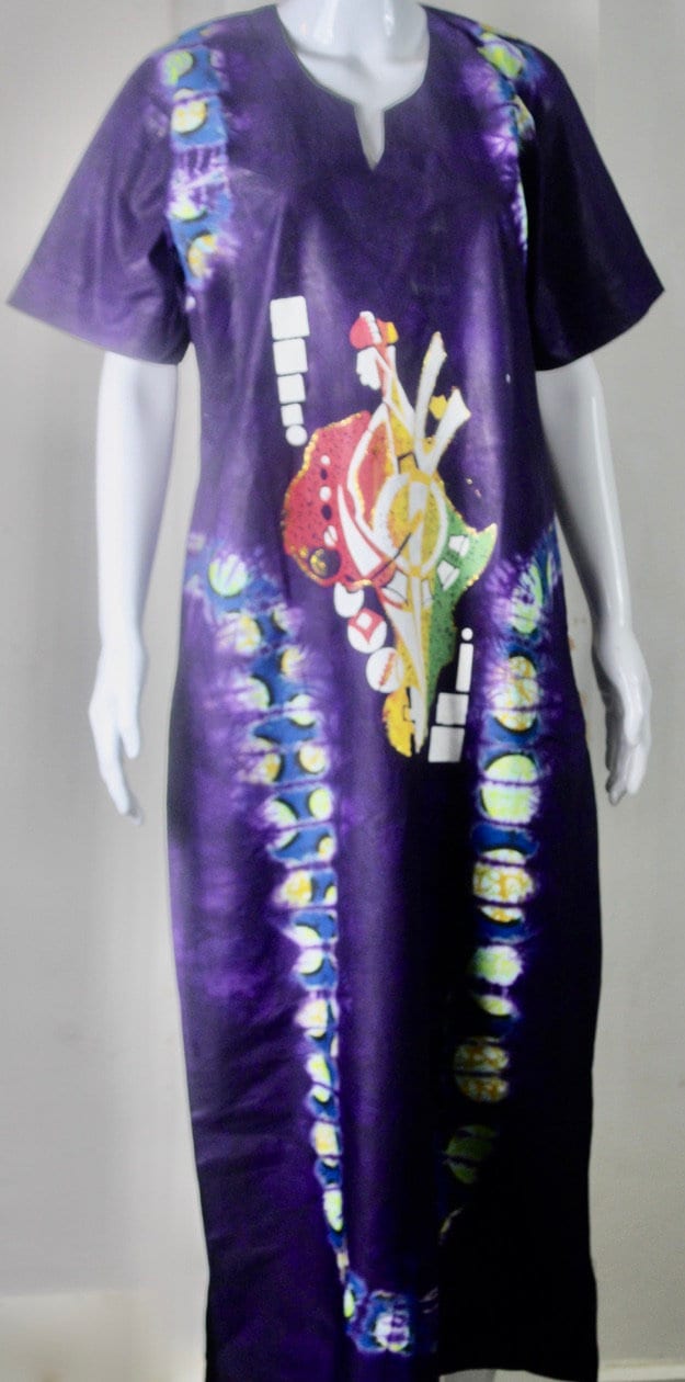 African Adire Batik Tie and dye long dress (S/M/L)