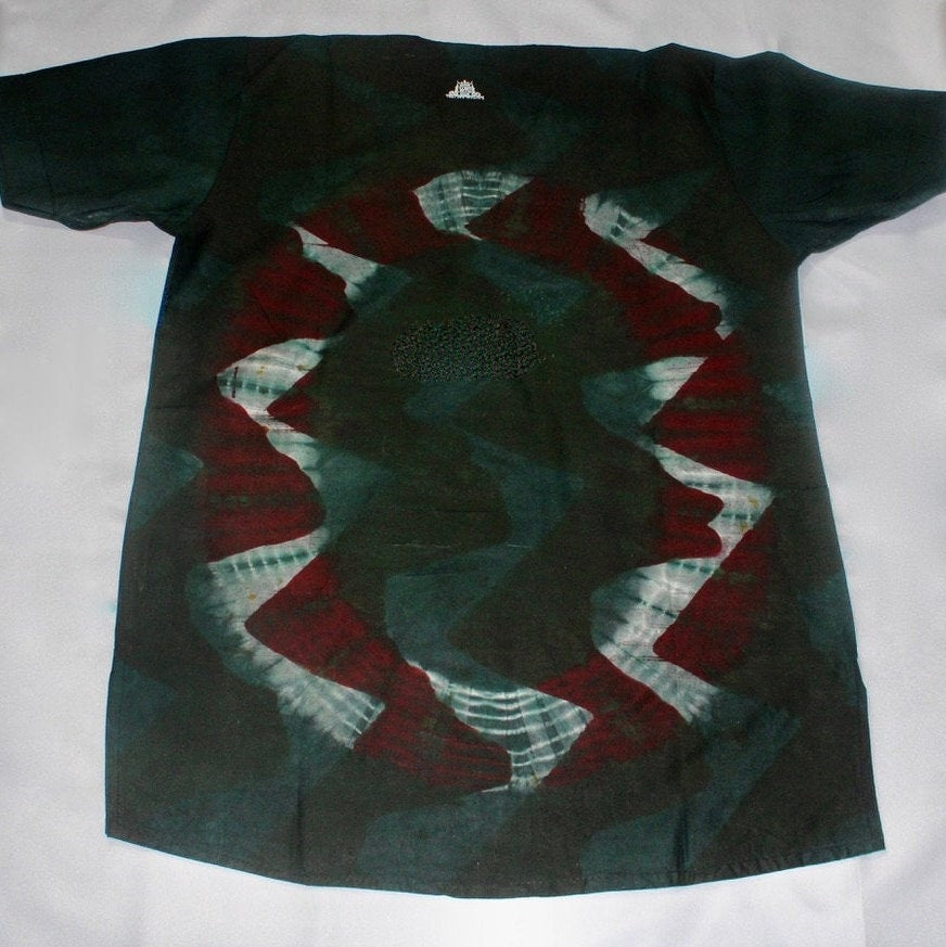 African Traditional Adire Batik T-shirt Multi-coloured Cotton