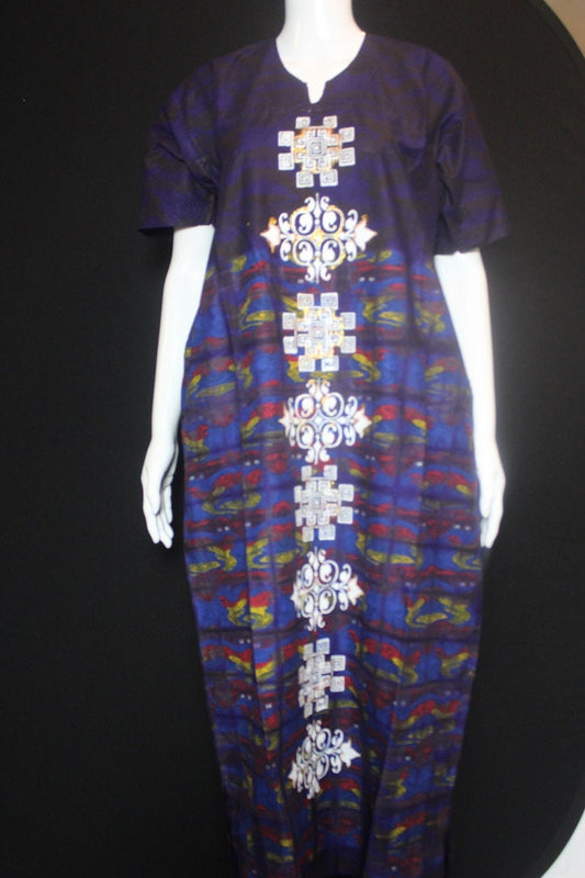 Multi Coloured Ankara Batik Tie and dye Bubu (The Symbols)